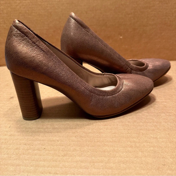 Bronze metallic Clark’s Grace Eva chunky heel shoes, size 7.5, comfortable - Picture 4 of 12